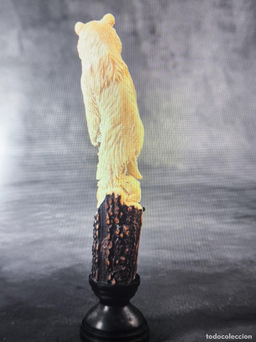 Arte: Talla de asta de ciervo Oso. - Foto 6