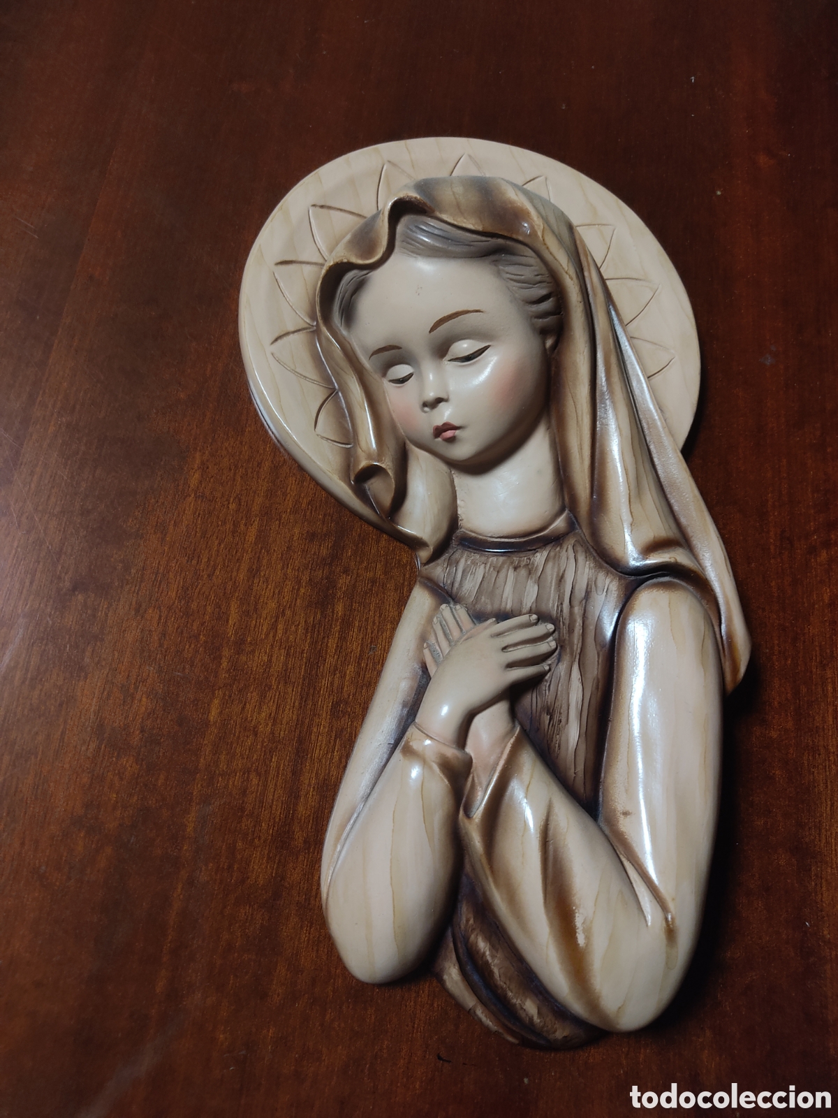 Arte: Virgen de cer&aacute;mica para pared - Foto 1