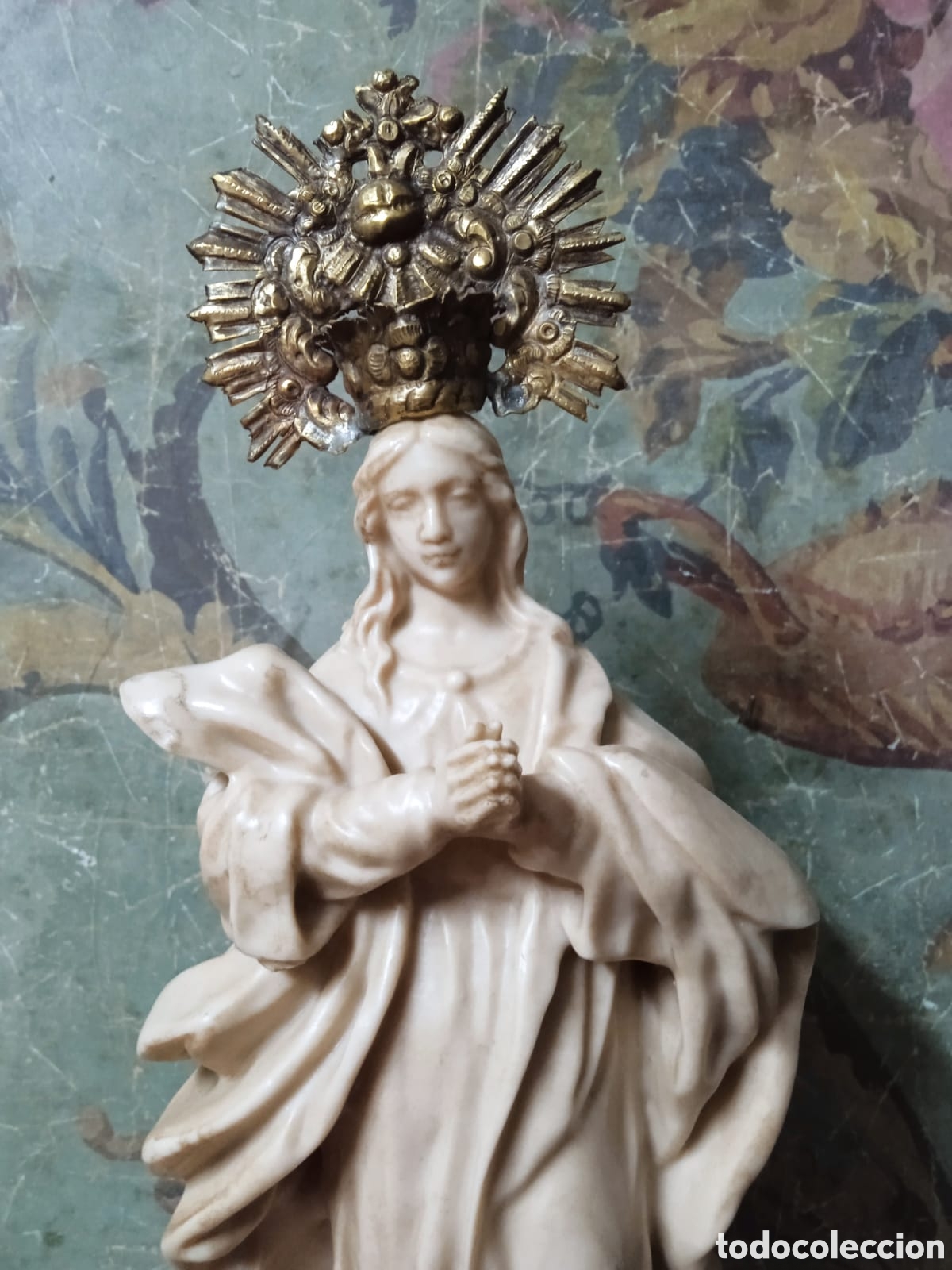 Arte: Inmaculada de resina imitando al marfil - Foto 1