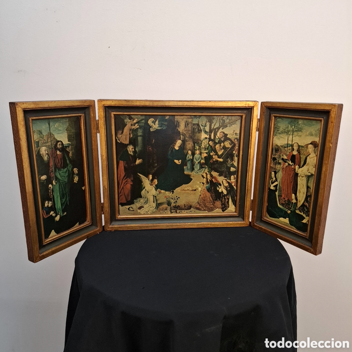 Arte: Triptico con l&aacute;minas de Hugo Van der Goes. - Foto 1