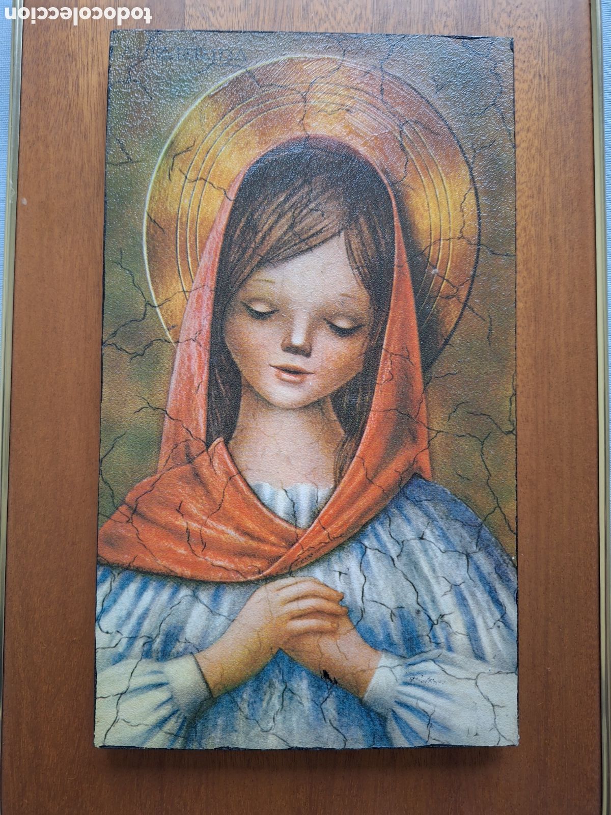 Arte: Cuadrito con figura de virgen nin̈a - Foto 2