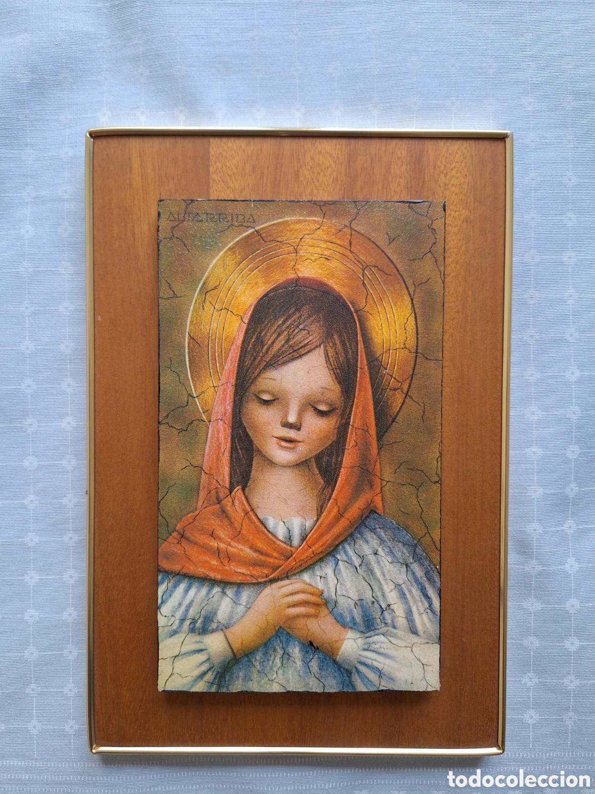 Arte: Cuadrito con figura de virgen nin̈a - Foto 1