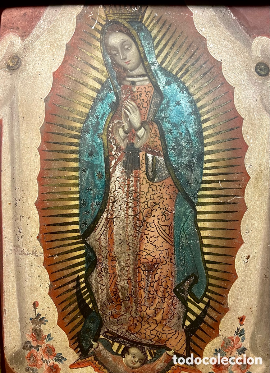 Arte: Virgen de Guadalupe, &oacute;leo sobre zinc, S.XVIII