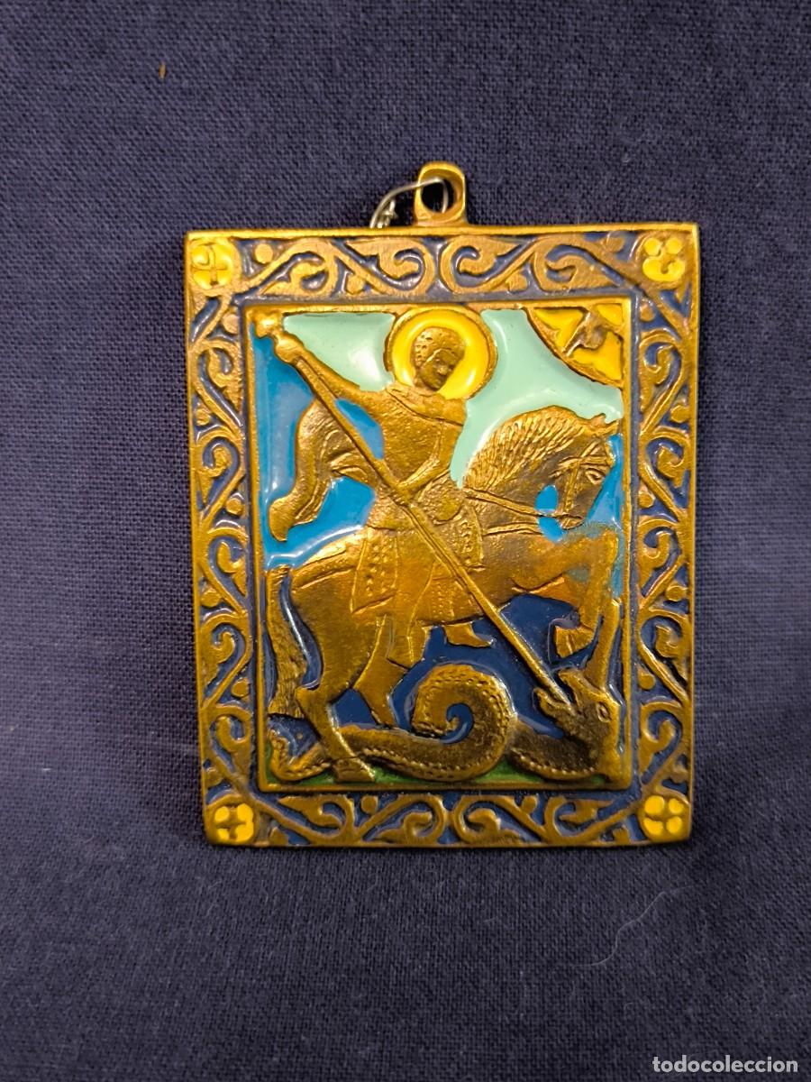 Arte: ICONO PEQUE&Ntilde;O DE BRONCE ORTODOXA EN BRONCE Y ESMALTE - Foto 1