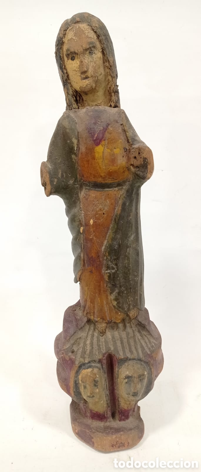 Arte: Virgen popular pastoril tallada en madera. A4 - Foto 1