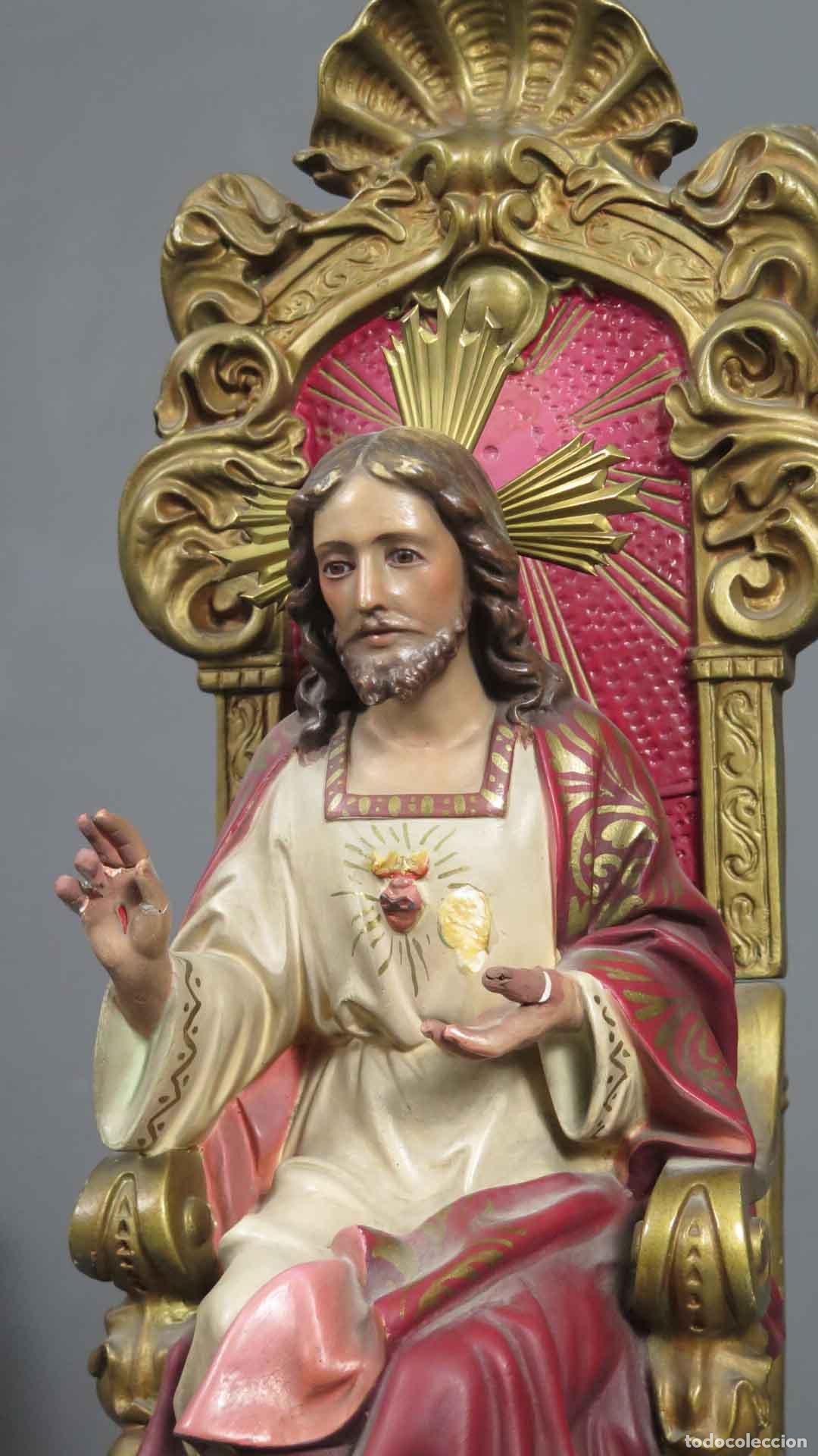 Arte: CRISTO REY. OJOS DE CRISTAL. OLOT. - Foto 2