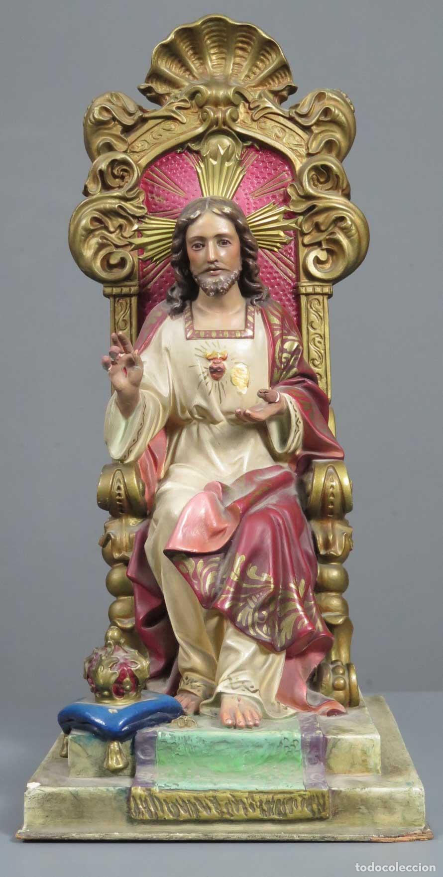 Arte: CRISTO REY. OJOS DE CRISTAL. OLOT. - Foto 1