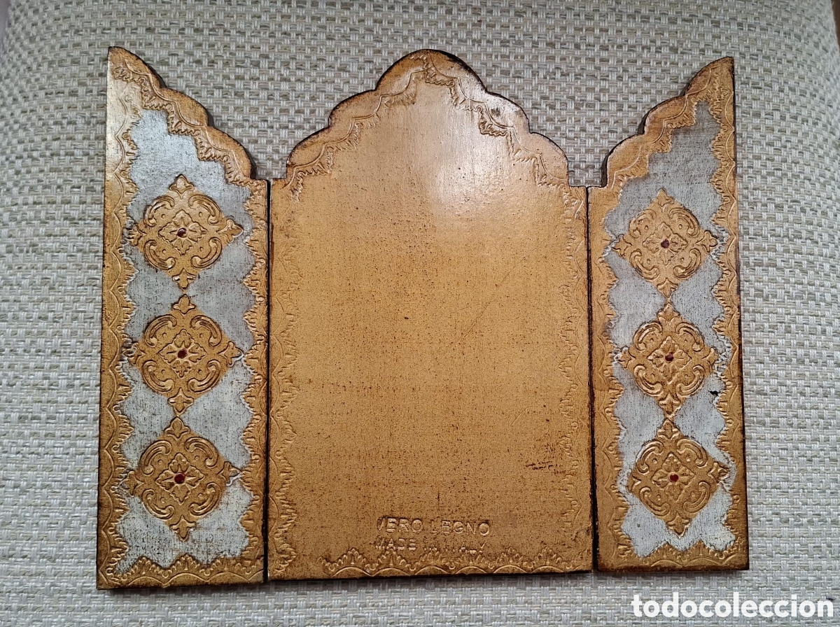 Arte: Tr&iacute;ptico de madera, con preciosas pinturas - Foto 2