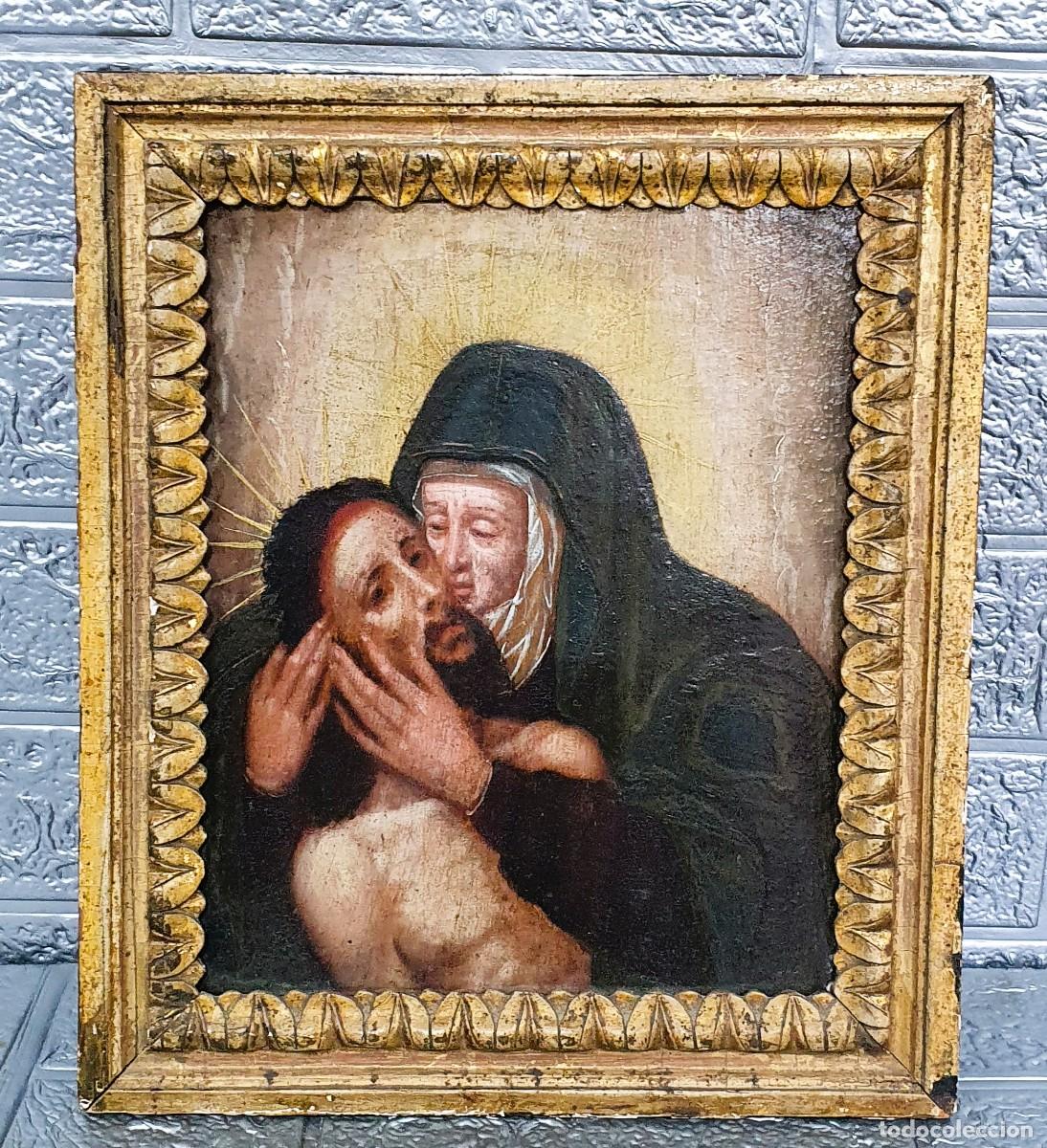Arte: Oleo religioso sobre tabla - Foto 1