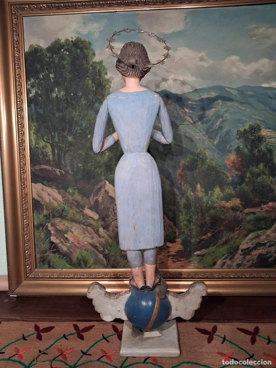 Arte: Virgen Inmaculada en talla de madera. - Foto 2