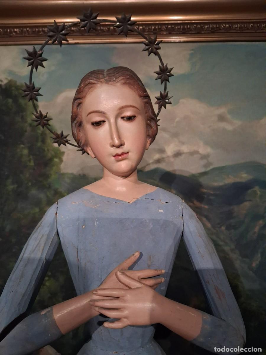 Arte: Virgen Inmaculada en talla de madera. - Foto 3