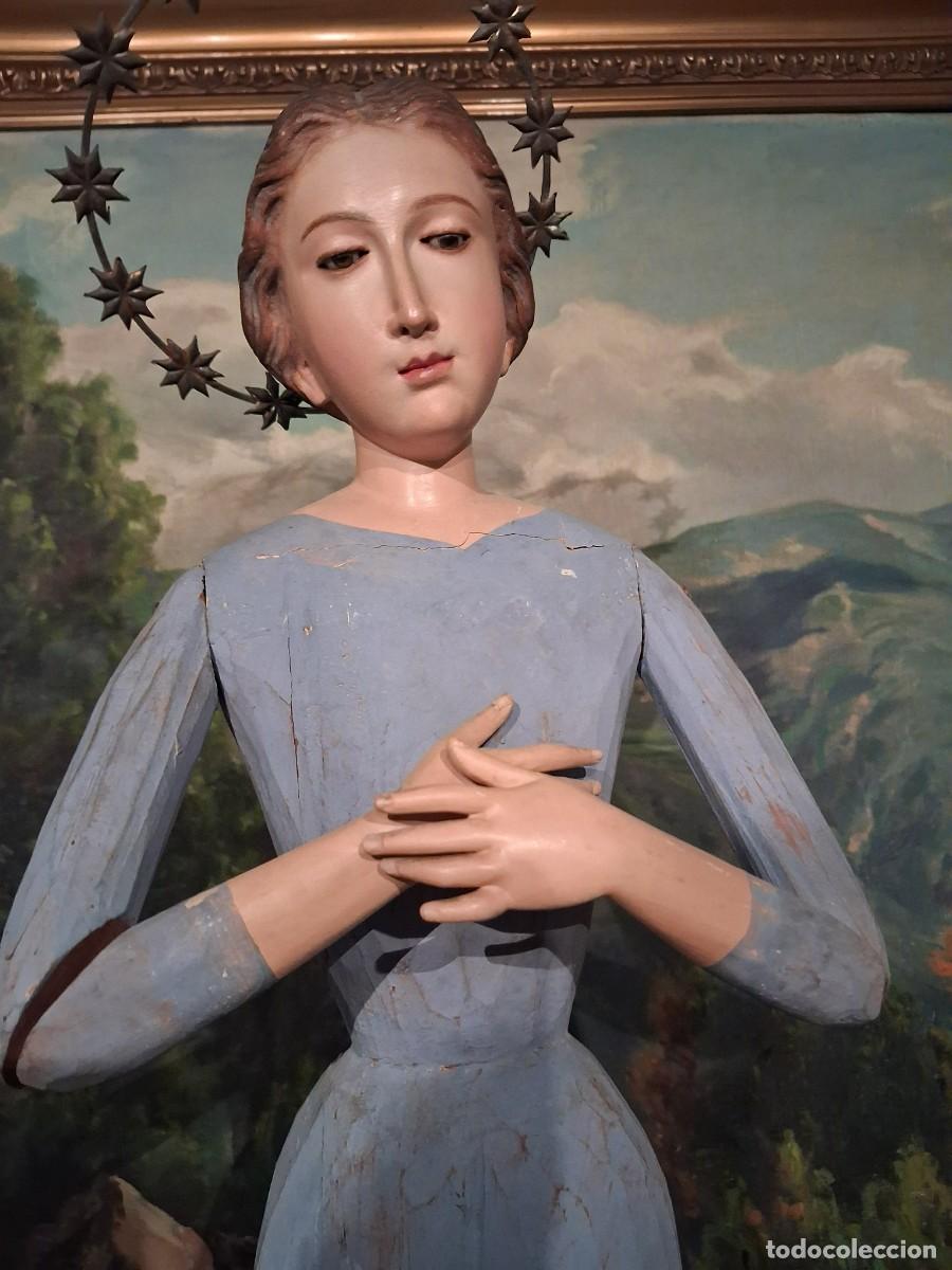 Arte: Virgen Inmaculada en talla de madera. - Foto 4