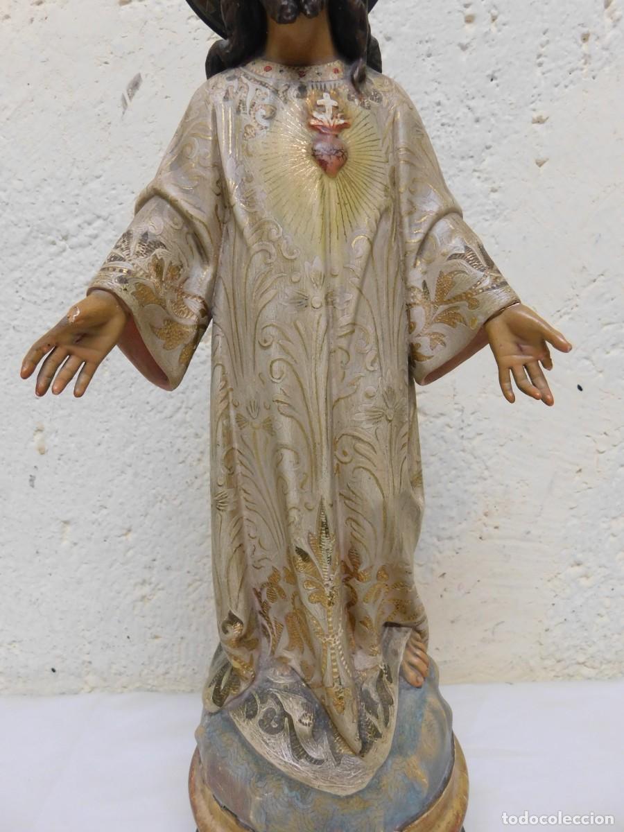 Arte: CRISTO SAGRADO CORAZ&Oacute;N - TALLA DE MADERA - Foto 5