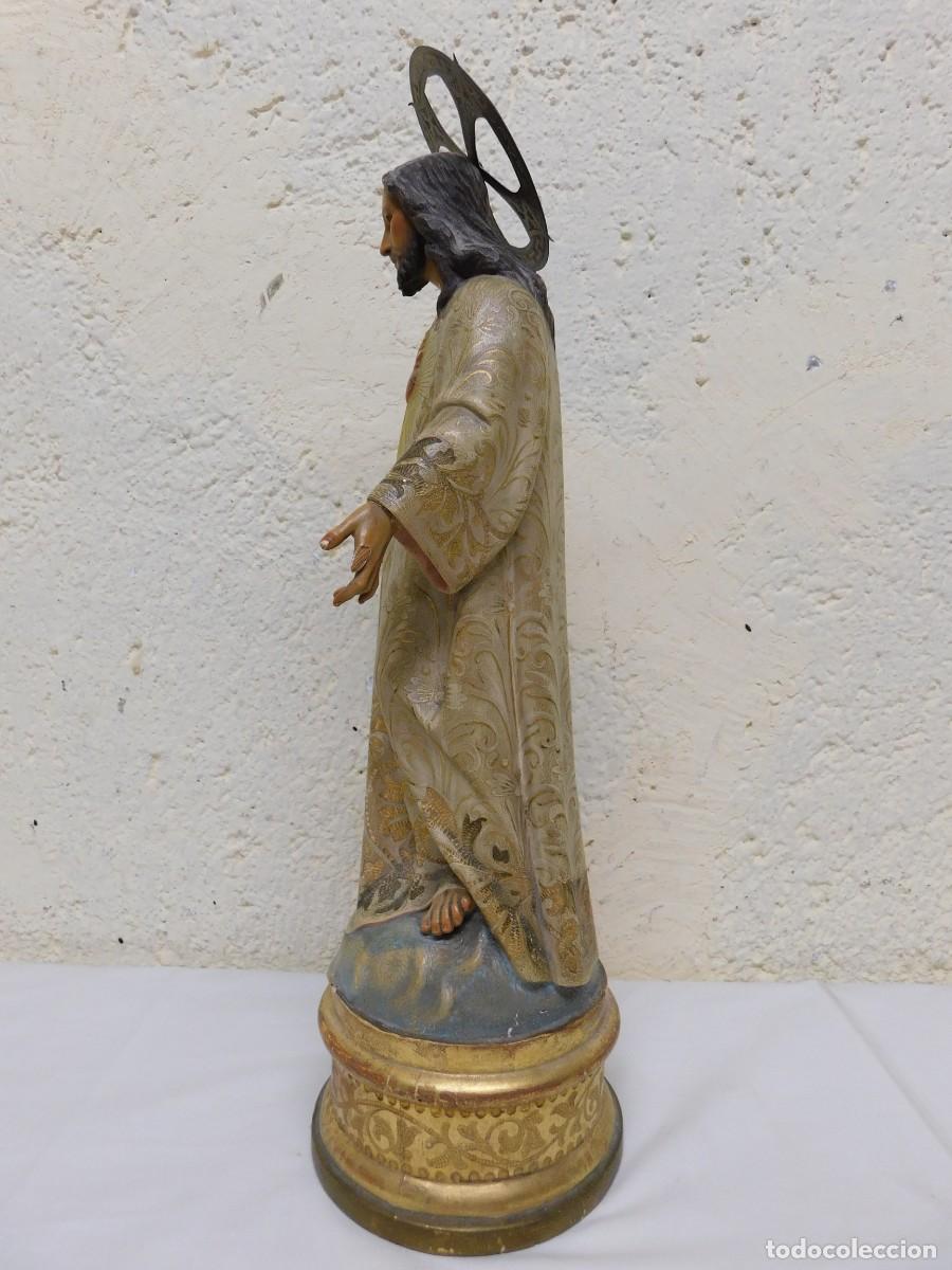 Arte: CRISTO SAGRADO CORAZ&Oacute;N - TALLA DE MADERA - Foto 7