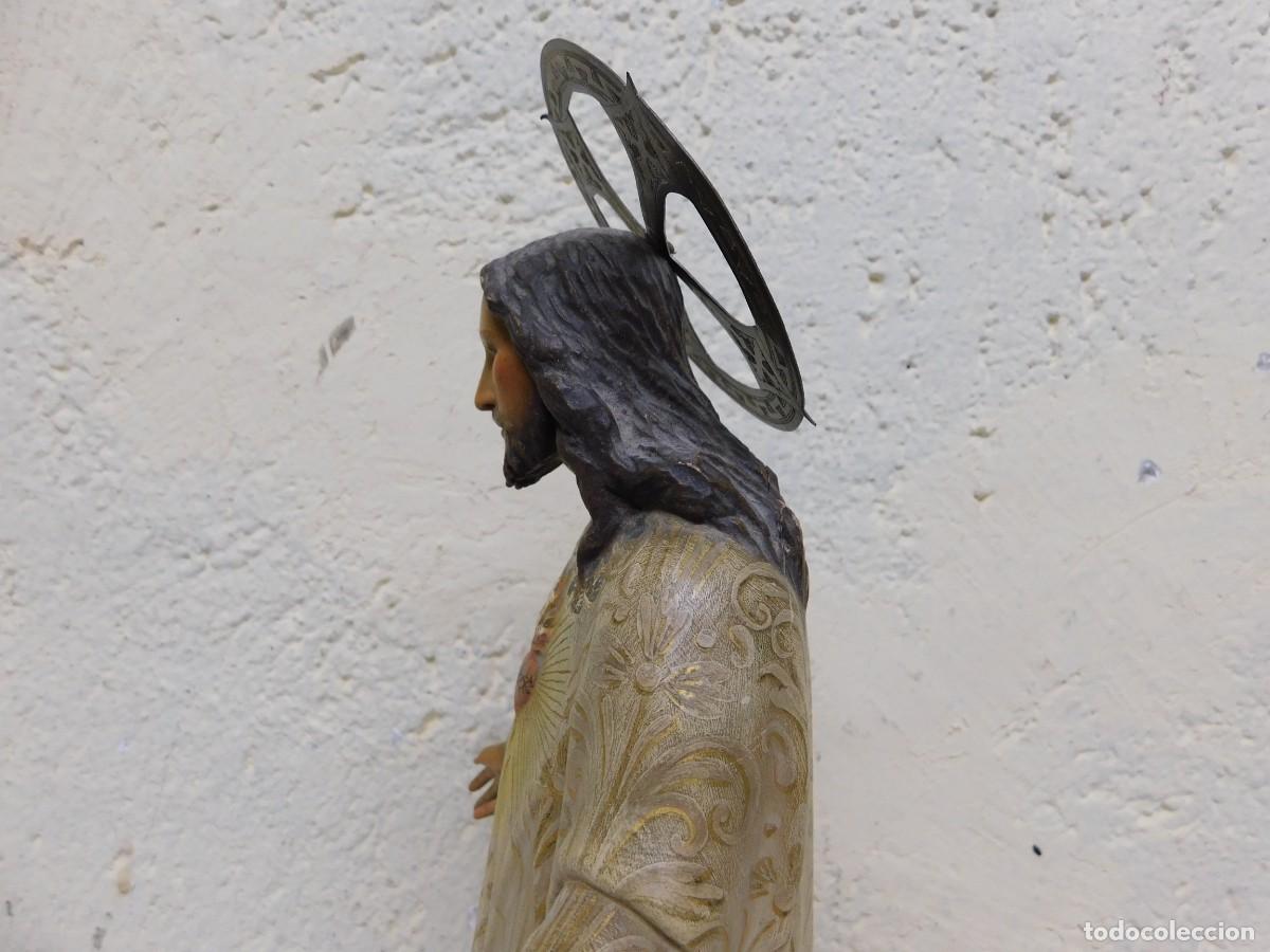 Arte: CRISTO SAGRADO CORAZ&Oacute;N - TALLA DE MADERA - Foto 8