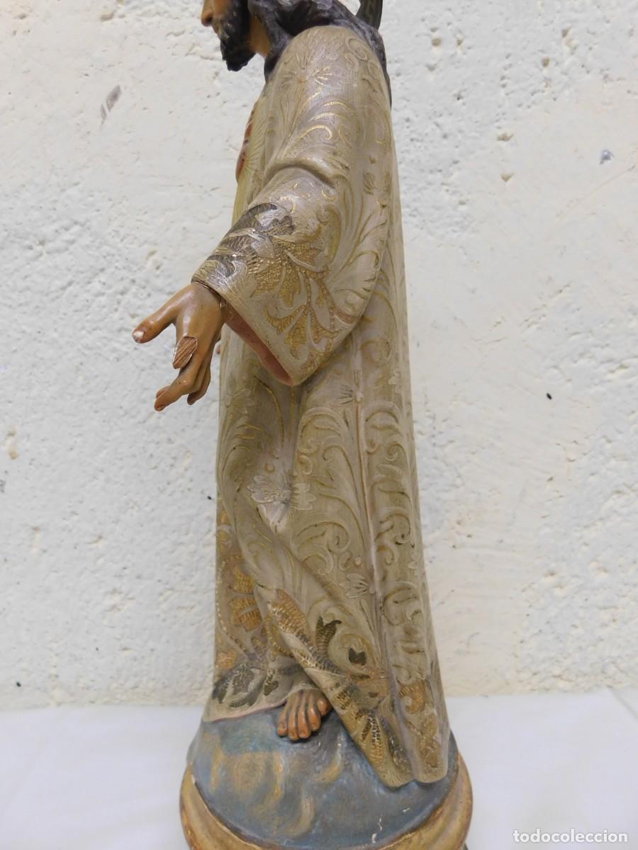 Arte: CRISTO SAGRADO CORAZ&Oacute;N - TALLA DE MADERA - Foto 9