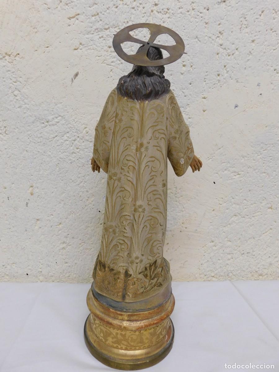 Arte: CRISTO SAGRADO CORAZ&Oacute;N - TALLA DE MADERA - Foto 13