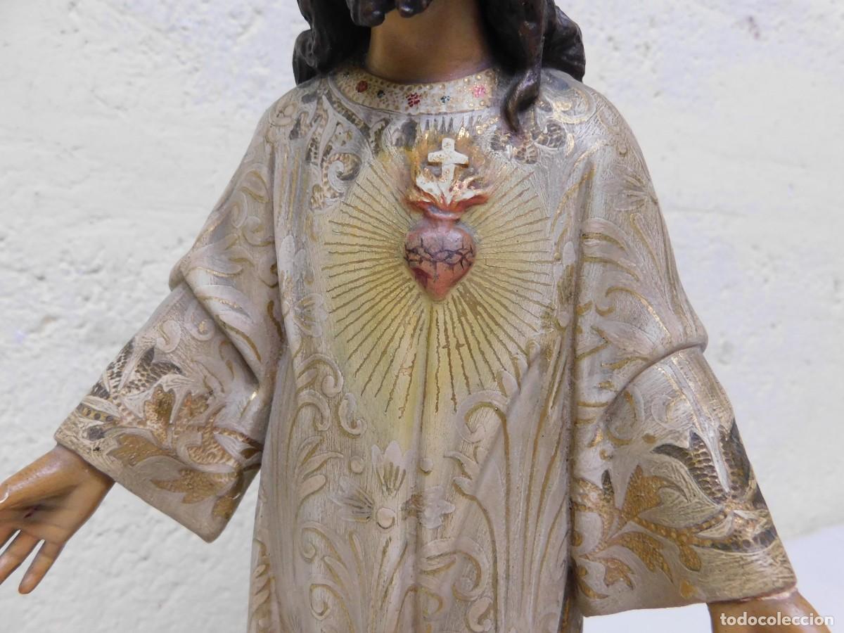 Arte: CRISTO SAGRADO CORAZ&Oacute;N - TALLA DE MADERA - Foto 15