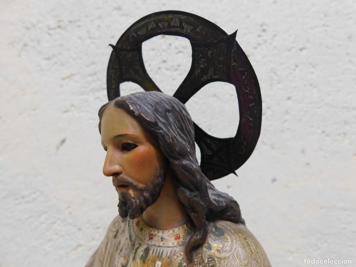 Arte: CRISTO SAGRADO CORAZ&Oacute;N - TALLA DE MADERA - Foto 16