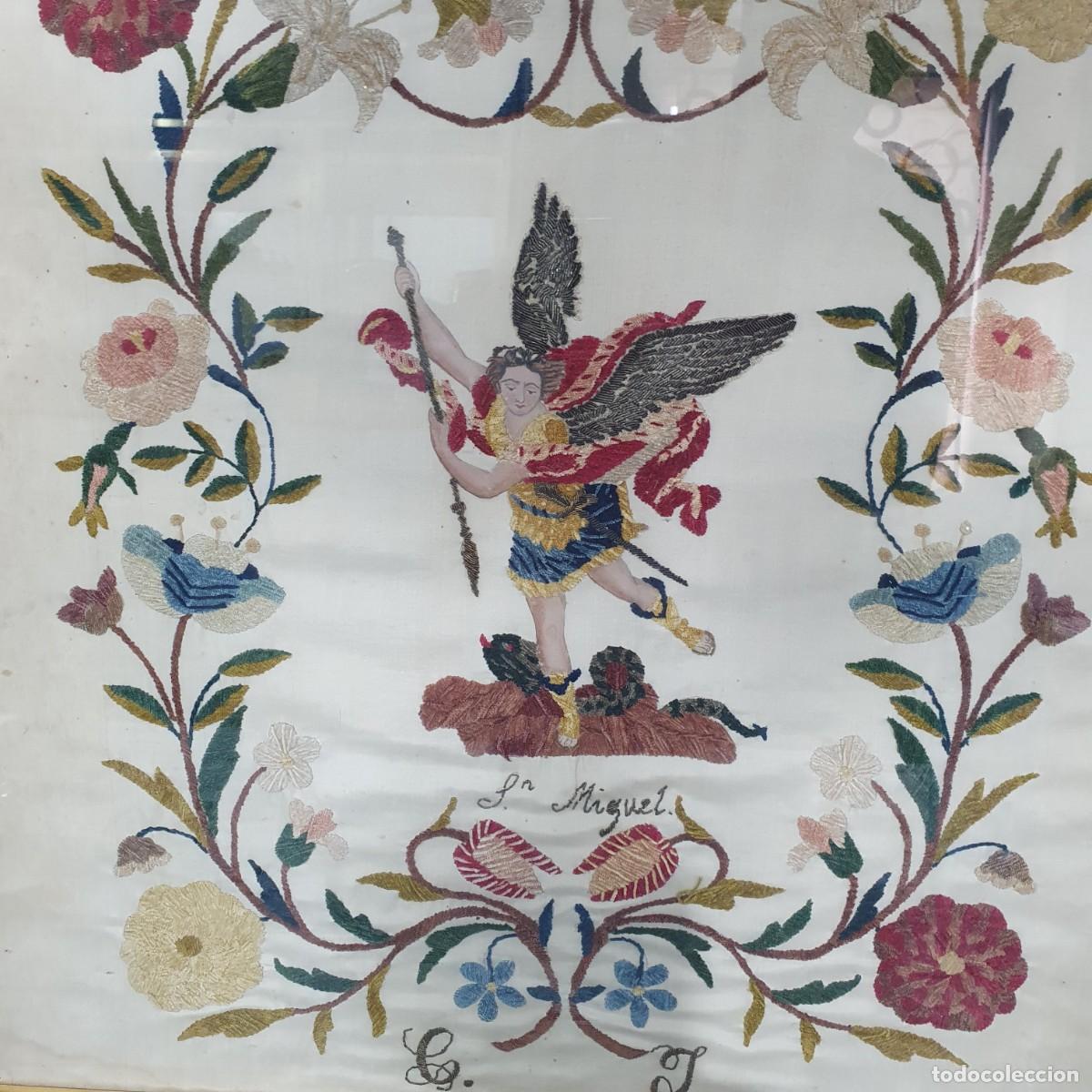 Arte: Cuadro bordado de San Miguel - Foto 1