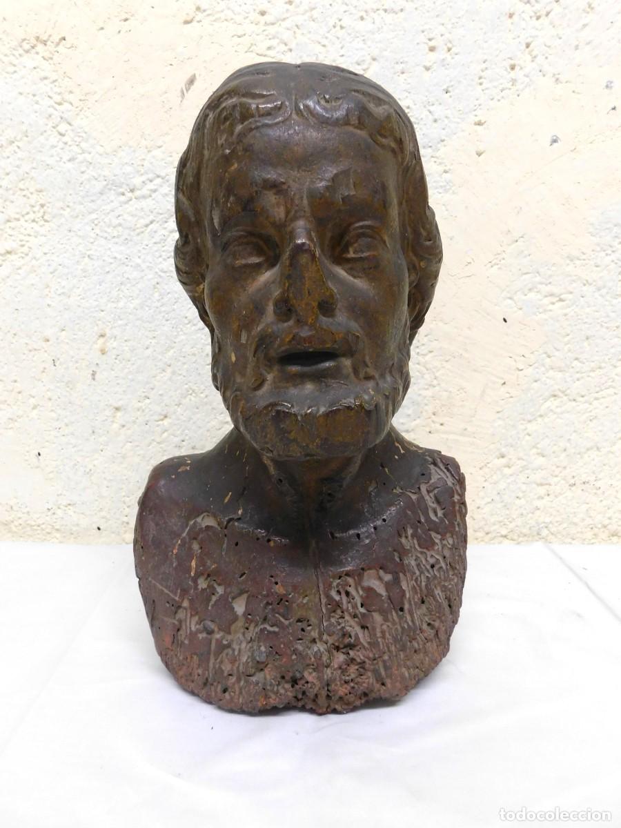 Arte: ANTIGUO BUSTO CRISTO - TALLA DE MADERA - Foto 2