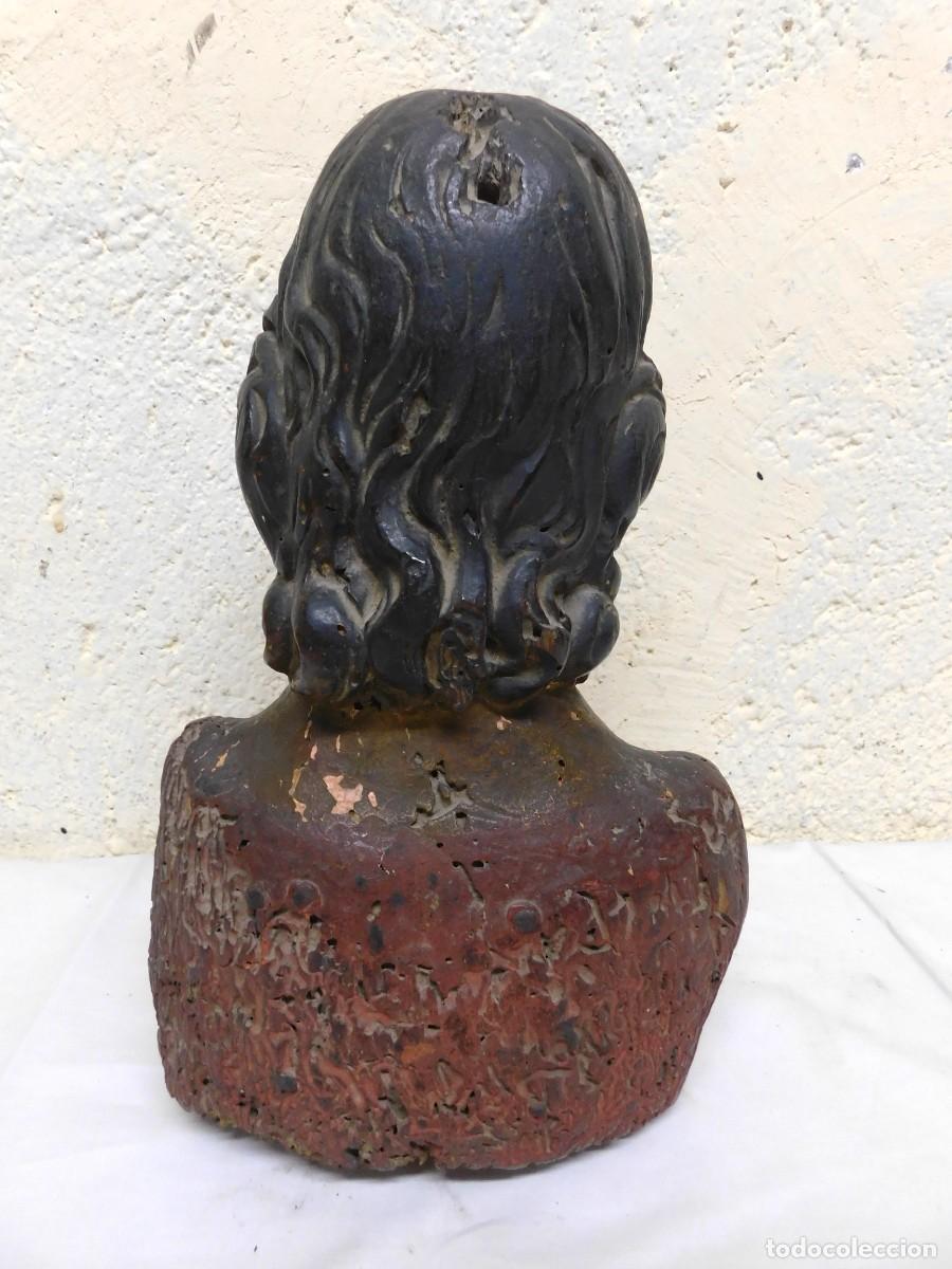 Arte: ANTIGUO BUSTO CRISTO - TALLA DE MADERA - Foto 6