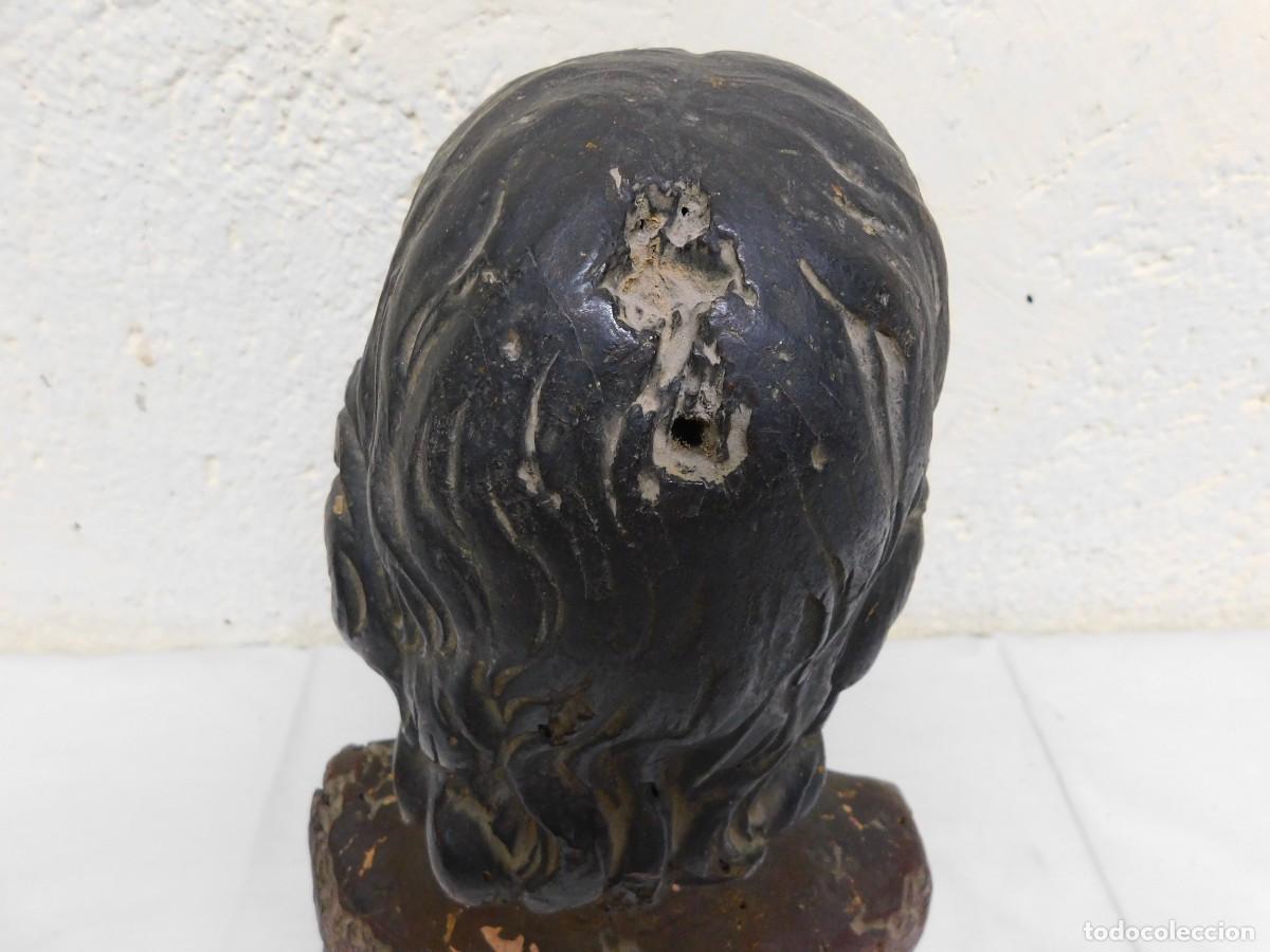 Arte: ANTIGUO BUSTO CRISTO - TALLA DE MADERA - Foto 7
