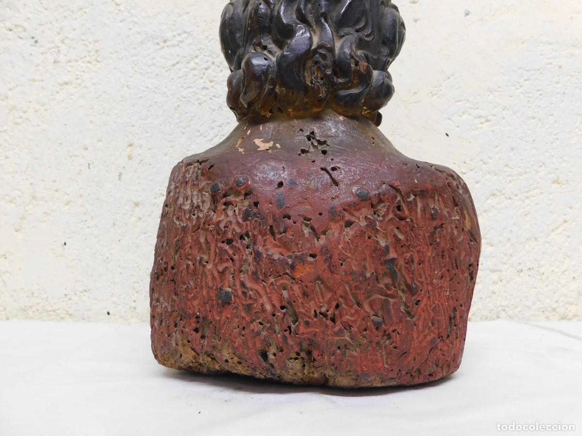 Arte: ANTIGUO BUSTO CRISTO - TALLA DE MADERA - Foto 8