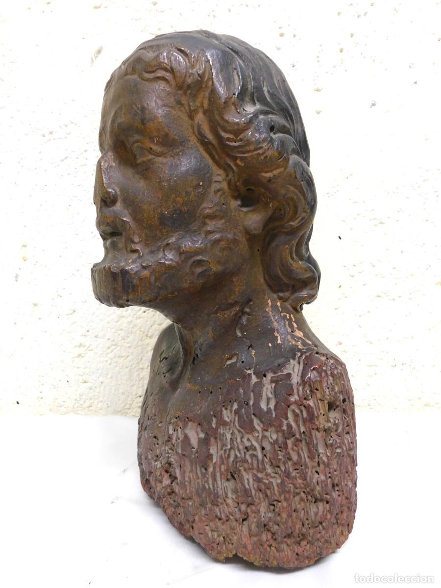 Arte: ANTIGUO BUSTO CRISTO - TALLA DE MADERA - Foto 9