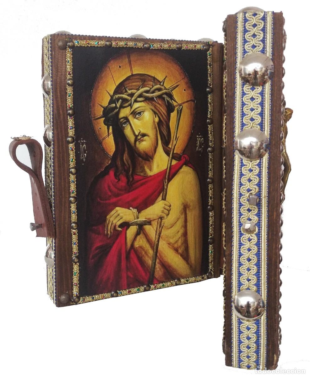 Arte: ESTILO LIBRO CON CRUCIFIJO E IMAGENES RELIGIOSAS - Foto 7