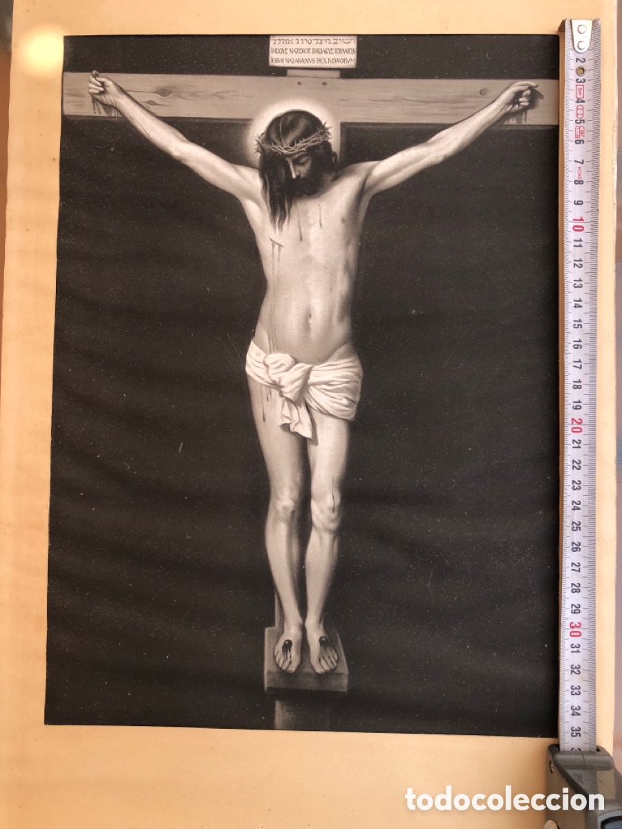 Arte: Antigua l&aacute;mina religiosa - Foto 2