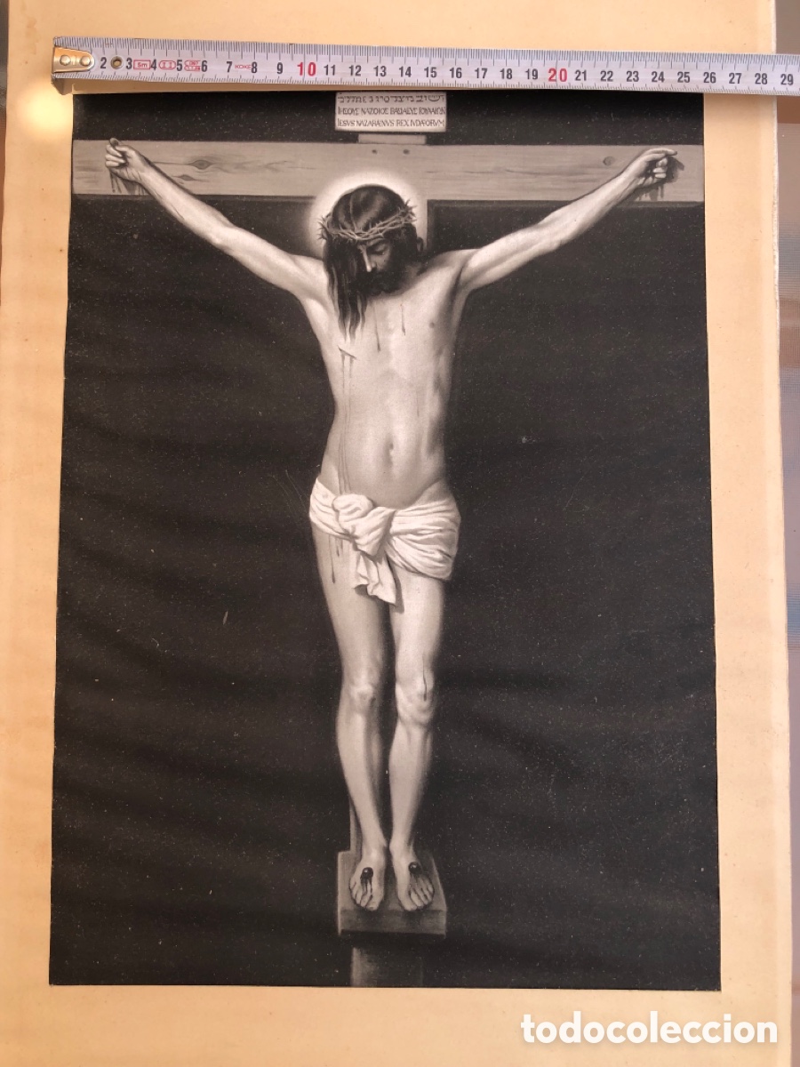 Arte: Antigua l&aacute;mina religiosa - Foto 1