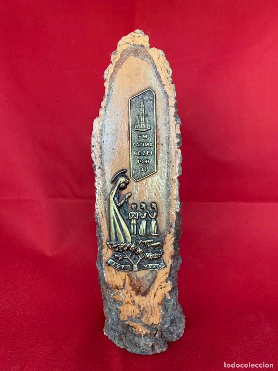 Arte: VIRGEN DE F&Aacute;TIMA SOBRE MADERA - Foto 1