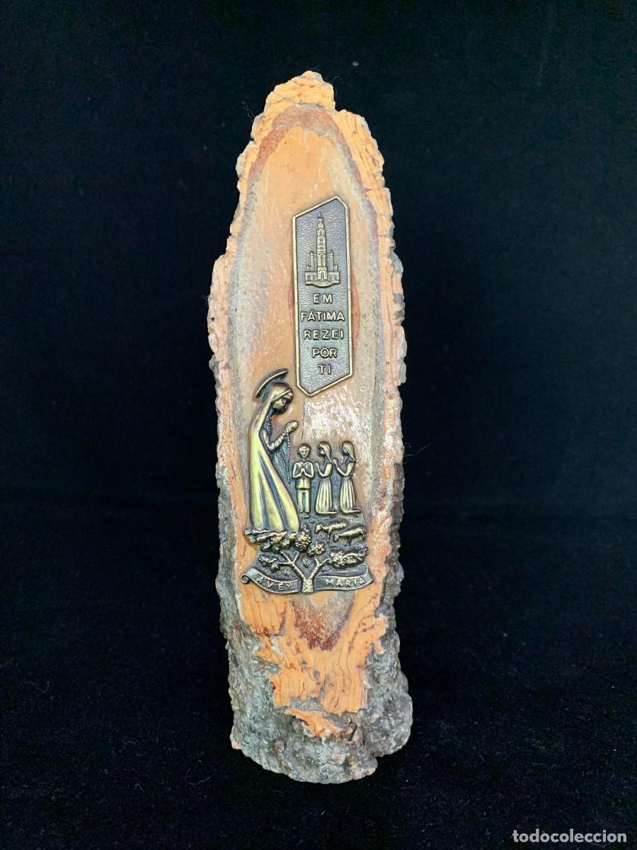 Arte: VIRGEN DE F&Aacute;TIMA SOBRE MADERA - Foto 2