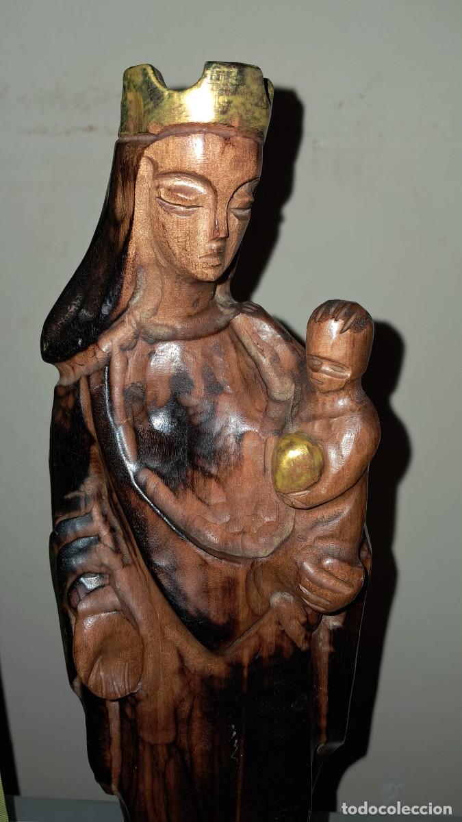Arte: VIRGEN CON NI&Ntilde;O DE MADERA - Foto 1