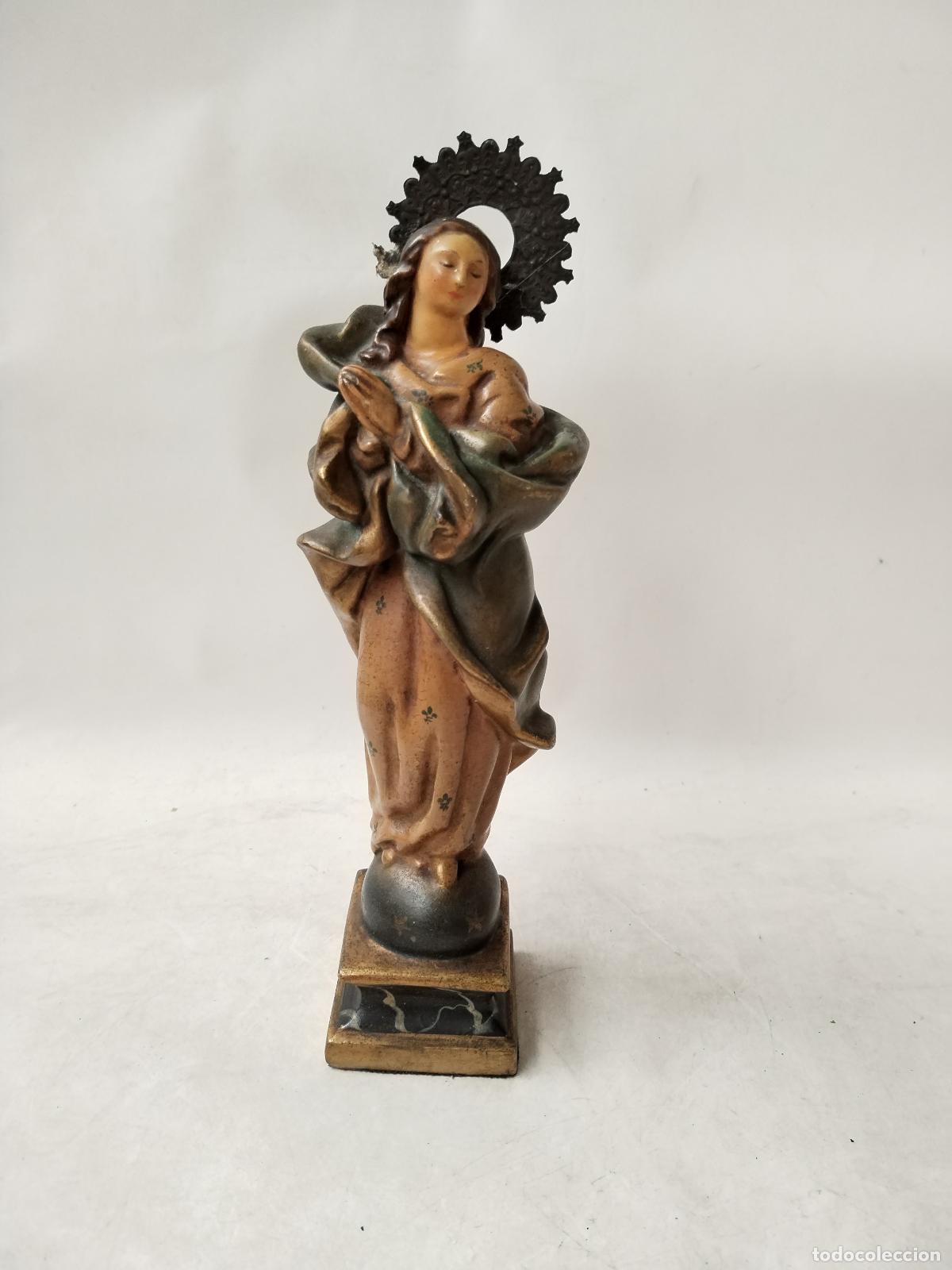 Arte: VIRGEN INMACULADA PASTA MADERA - Foto 3