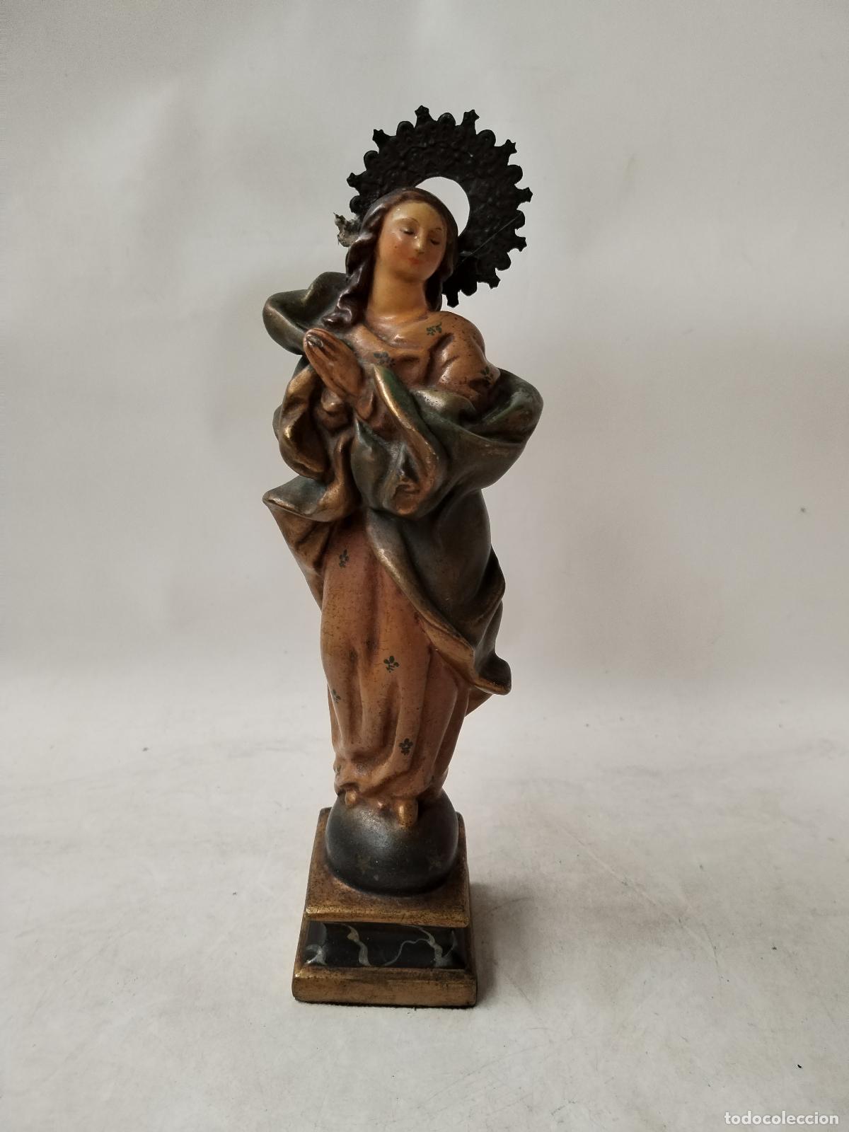 Arte: VIRGEN INMACULADA PASTA MADERA - Foto 4