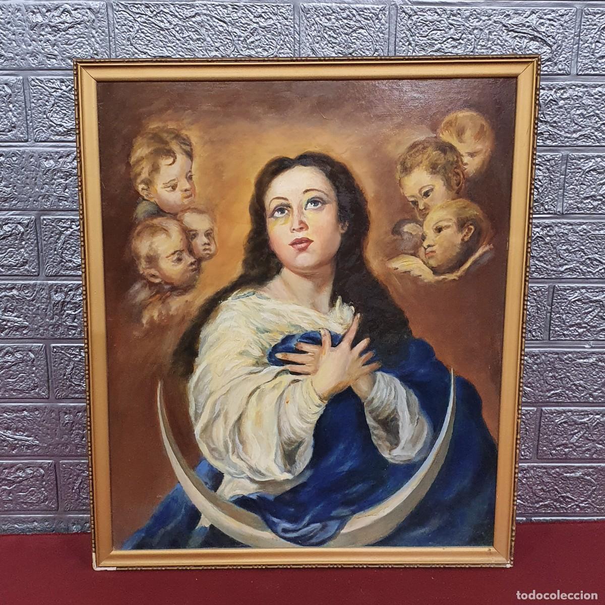 Arte: Oleo sobre lienzo Inmaculada Concepci&oacute;n - Foto 1