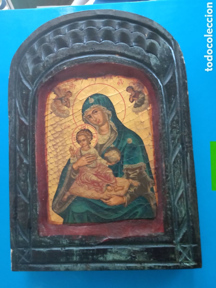Arte: Antiguo icono con certificado,mide 20x14cm - Foto 2