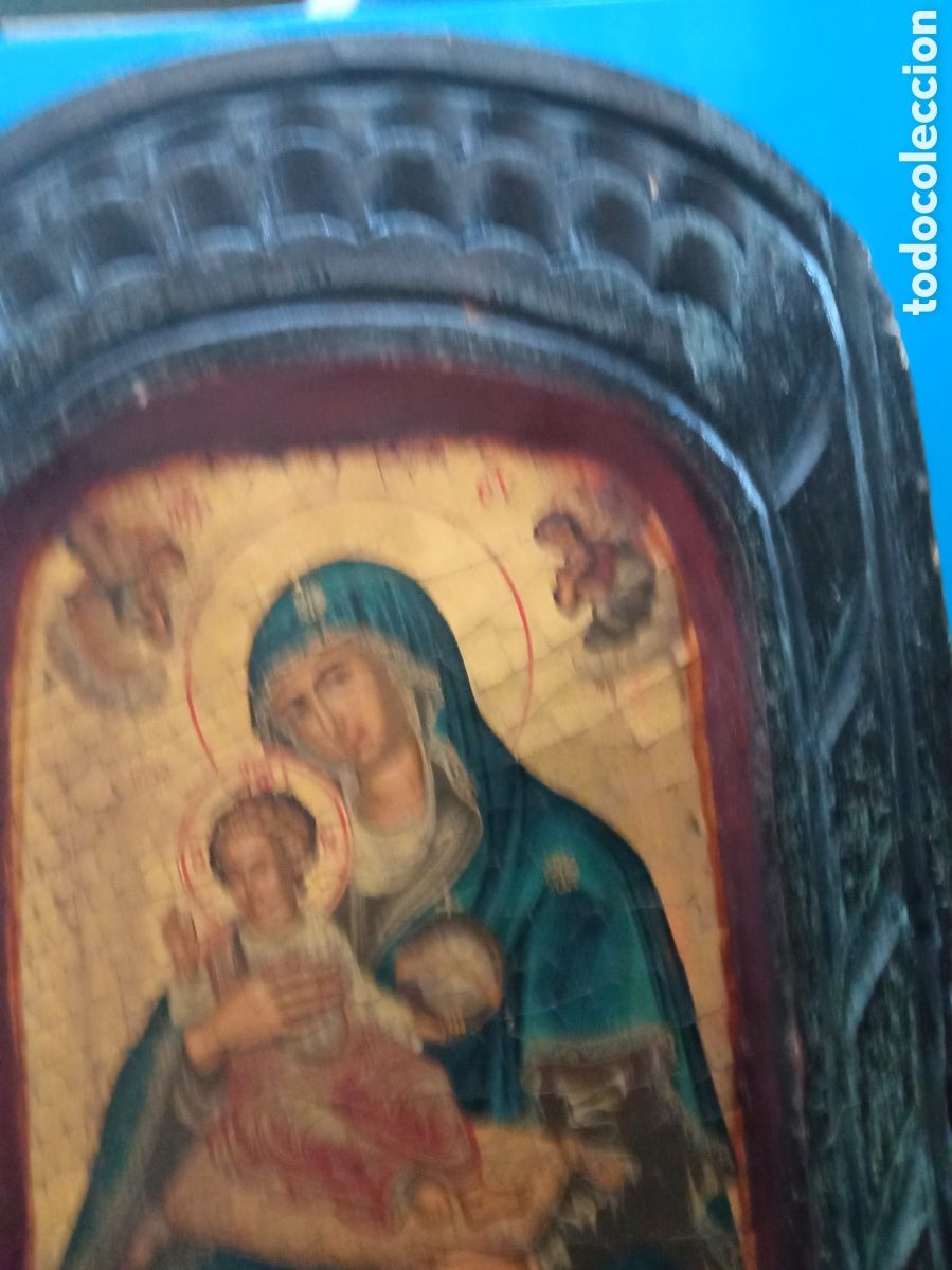 Arte: Antiguo icono con certificado,mide 20x14cm - Foto 5