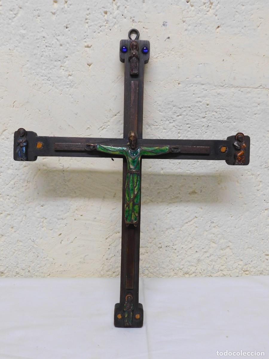 Arte: CRUCIFIJO DE BRONCE - JOAN MAYN&Eacute; - Foto 1