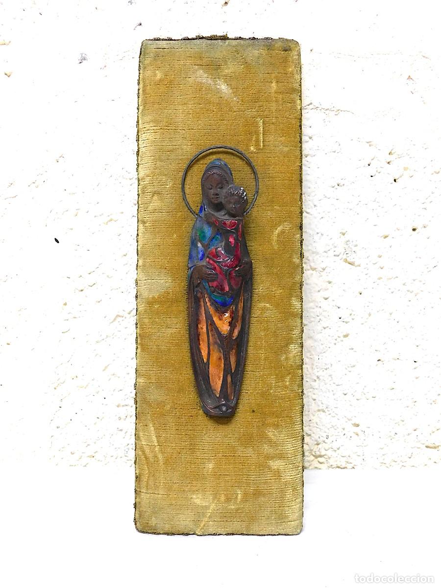 Arte: RELIEVE RELIGIOSO BRONCE Y ESMALTE - JOAN MAYN&Eacute; - Foto 2
