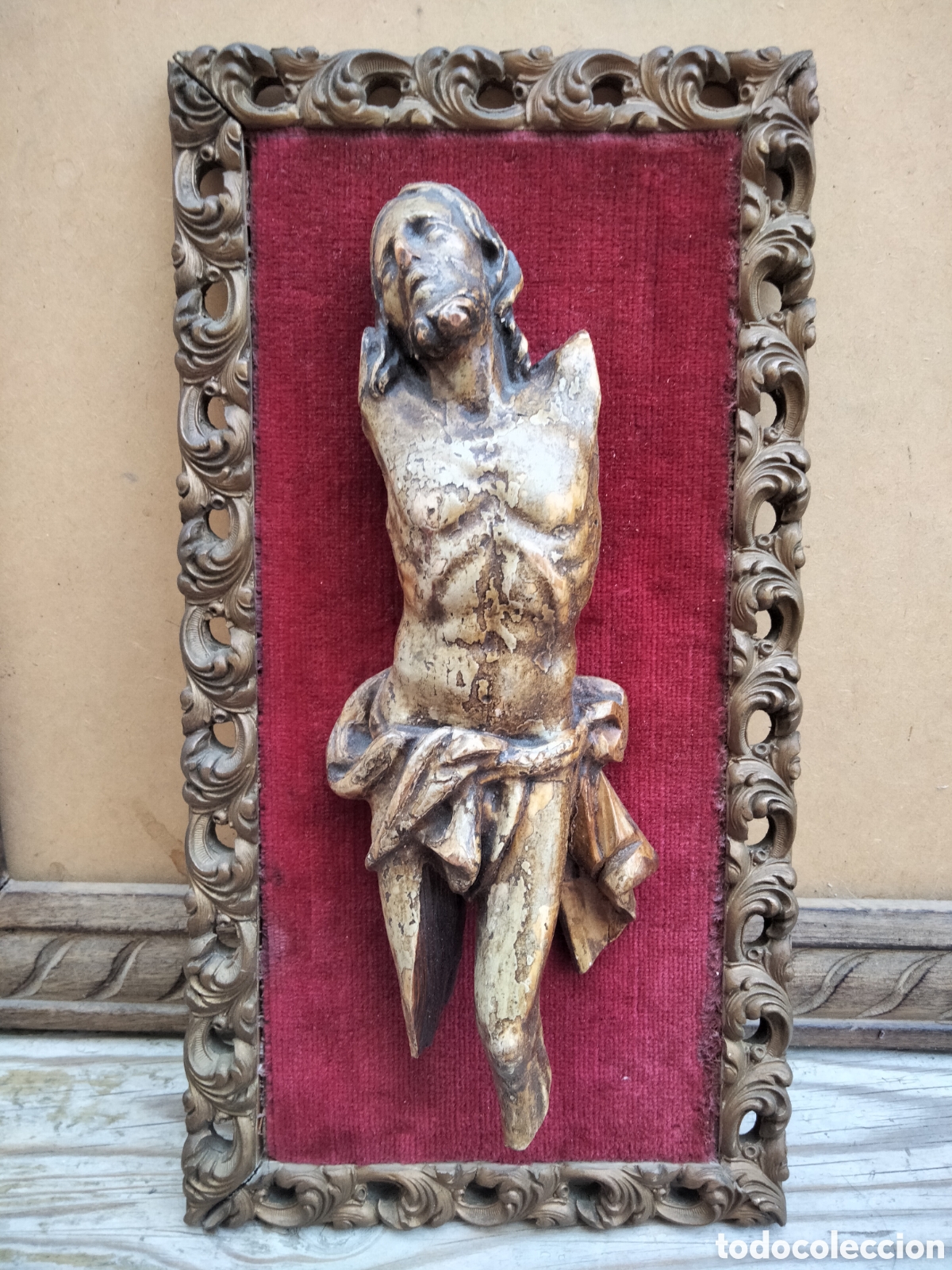 Art: Antiguo Jesucristo Jesus Cristo mutilado talla en madera siglo XVII-XVIII tallado antiguo