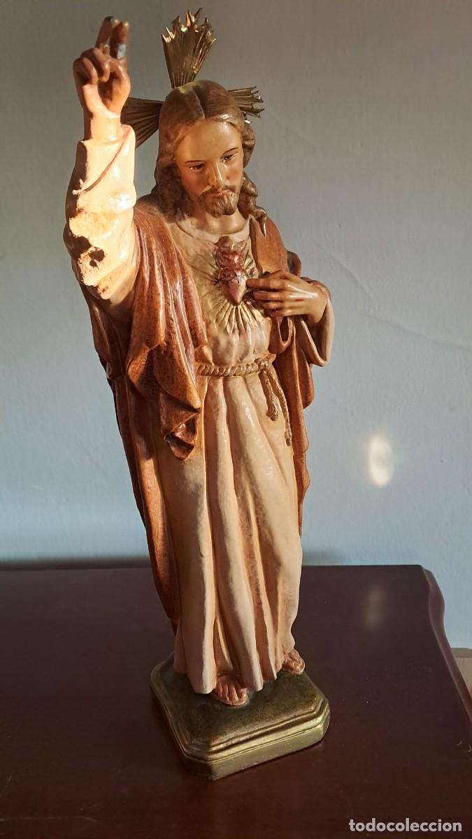 Arte: SAGRADO CORAZ&Oacute;N POLICROMADO DE 30 CM - Foto 2