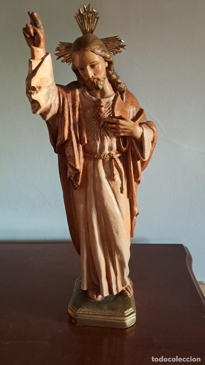 Arte: SAGRADO CORAZ&Oacute;N POLICROMADO DE 30 CM - Foto 5