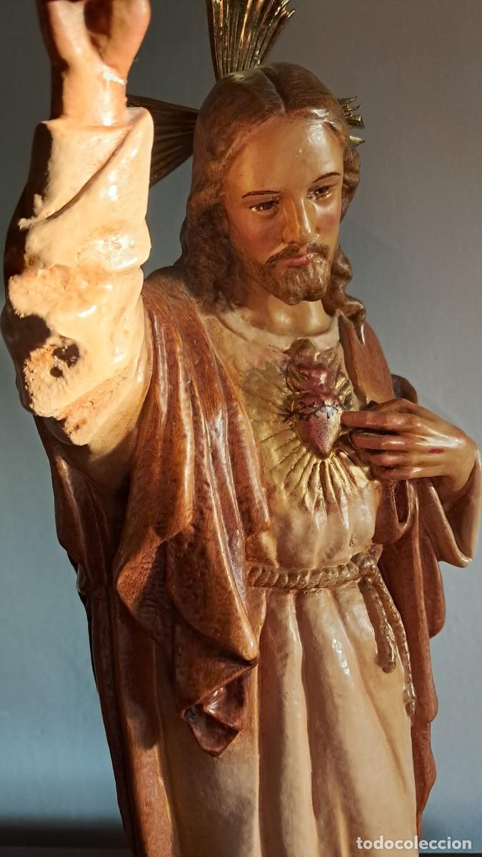 Arte: SAGRADO CORAZ&Oacute;N POLICROMADO DE 30 CM - Foto 7