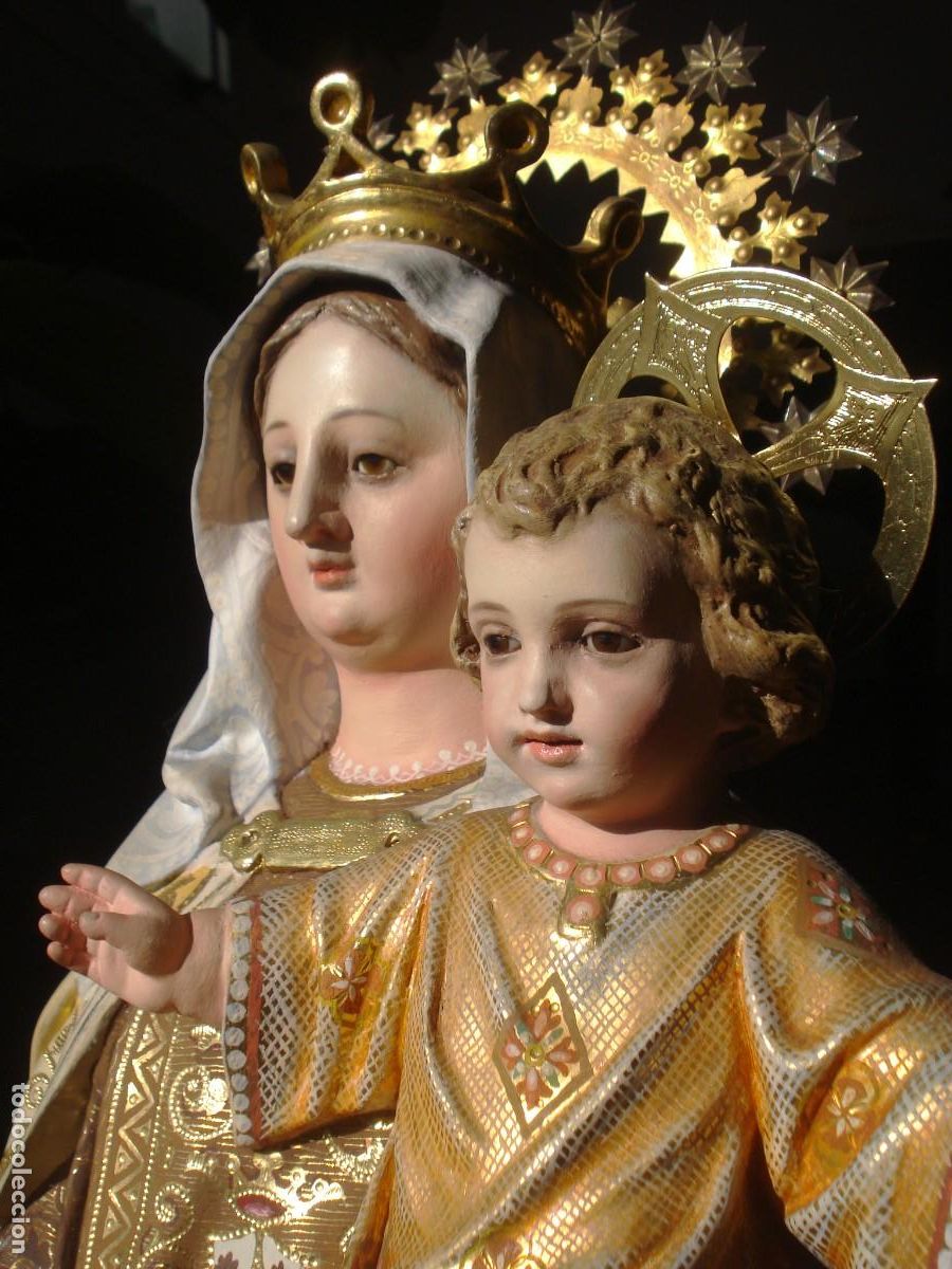 Arte: EL ARTE CRISTIANO VIRGEN DEL CARMEN CLASE EXTRA ORO FINO