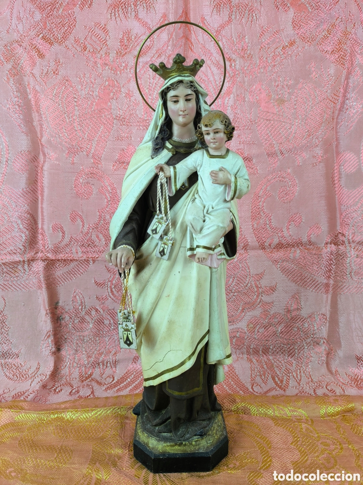 Arte: Virgen del Carmen, Olot, S.XIX, 46 CMS. - Foto 2