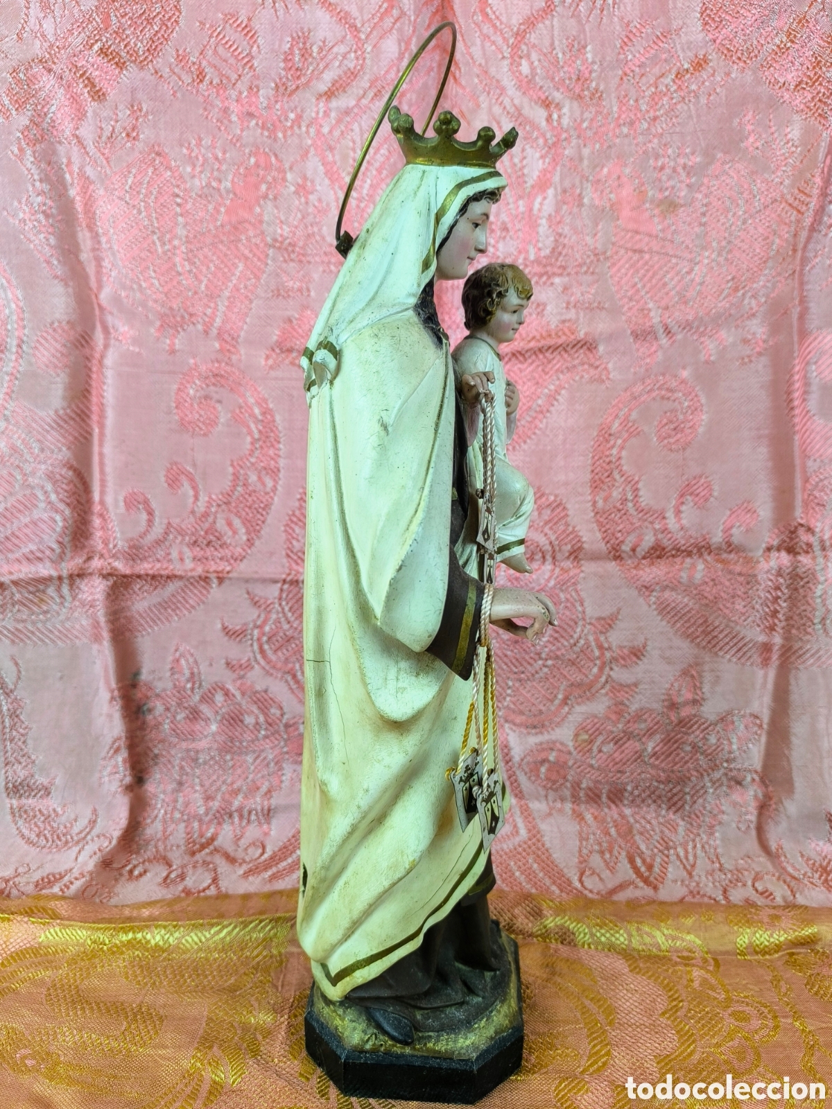 Arte: Virgen del Carmen, Olot, S.XIX, 46 CMS. - Foto 5