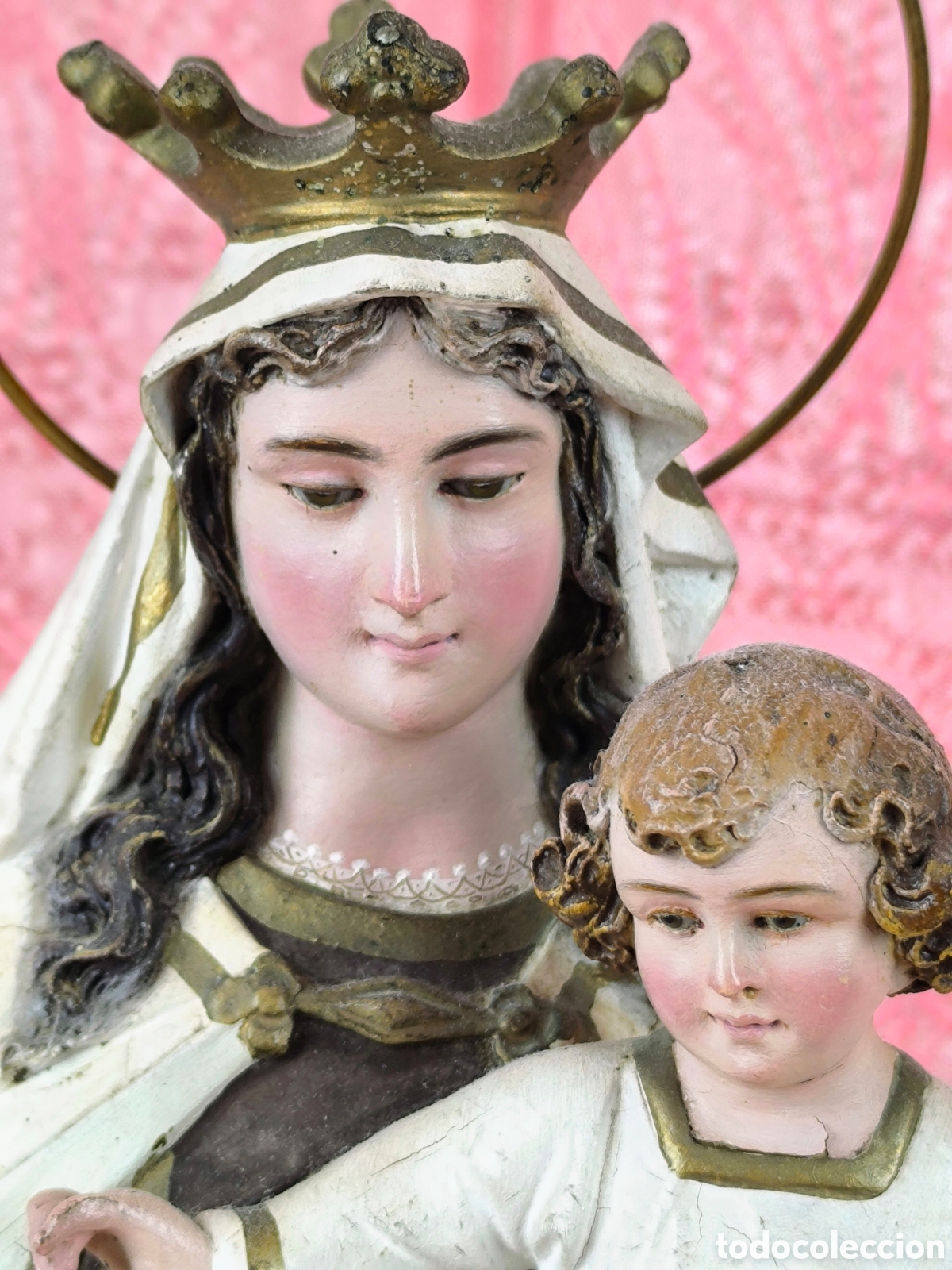 Arte: Virgen del Carmen, Olot, S.XIX, 46 CMS. - Foto 1